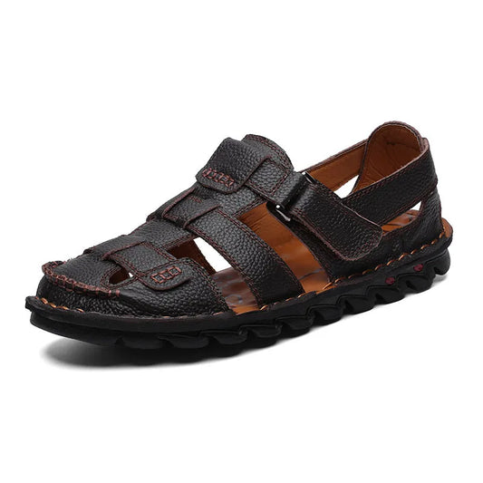 New Men's Leather Sandals: Comfortable, Breathable, and Perfect for Summer Adventures.