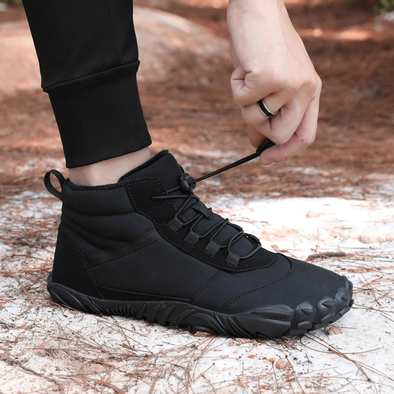 Men's Cotton Boots Outdoor Waterproof Plush Warm Cotton Shoes Men's Non-slip Hiking Cotton Boots Outdoor Warm Boots