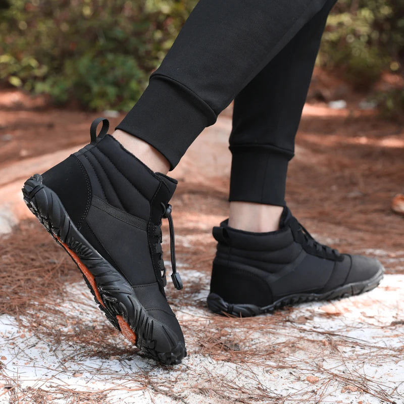 Men's Cotton Boots Outdoor Waterproof Plush Warm Cotton Shoes Men's Non-slip Hiking Cotton Boots Outdoor Warm Boots