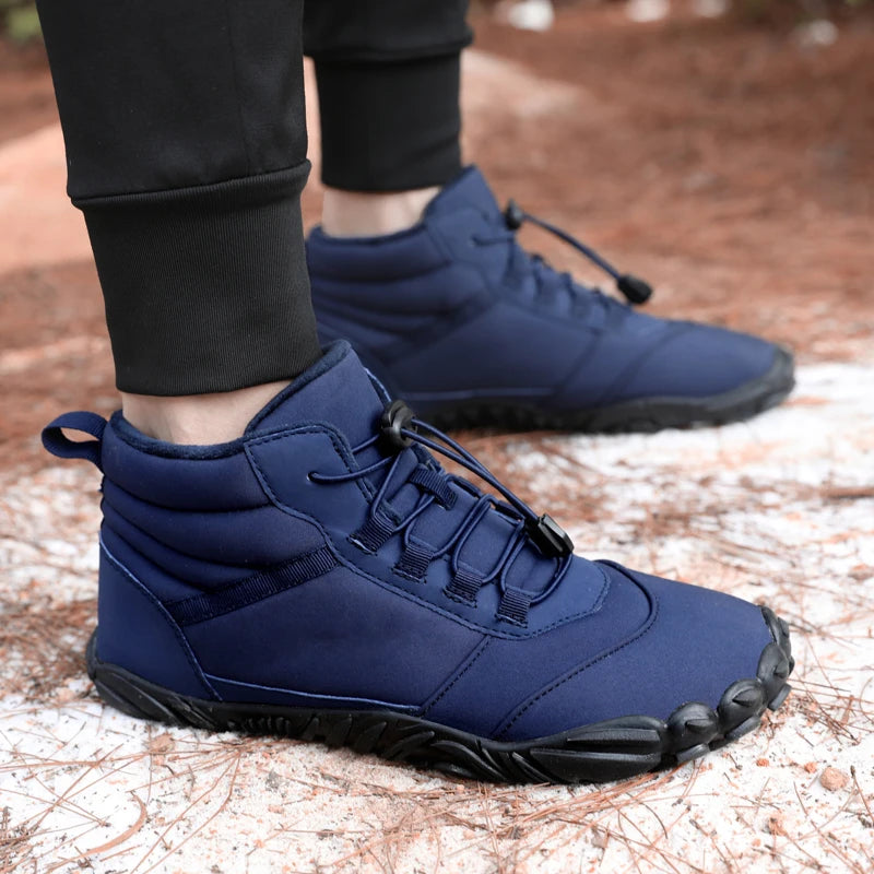 Men's Anti-slip Hiking Shoes High Top Warm Snow Boots Male Outdoor Cotton Shoes for Trekking Plus Size 36-47